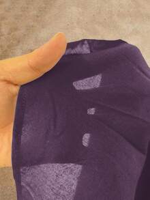 HIMLAND Men's Casual Letter Leather Patch Decor Stand Collar Slim Fit Short Sleeve Shirt - Purple - View 4