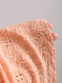 Sweetra Sexy Asymmetric Hem Textured Fabric Casual Blouse - Orange - View 5