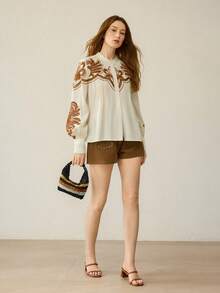 MOTF 手工串珠撞色条纹手提包，休闲度假 - 彩色 - 查看 9