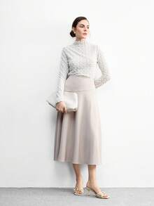 CUCCOO BIZCHIC 女士花卉图案搭扣设计时尚方头高跟凉鞋 - 米色 - 查看 7
