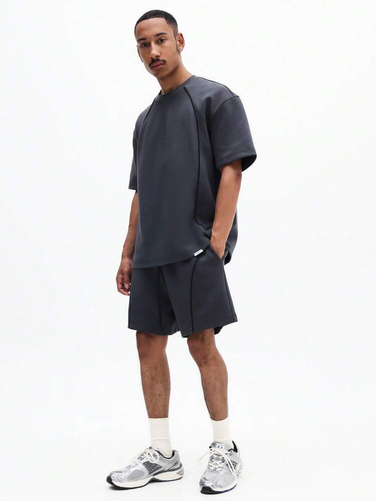 Mens Oversized Crew Neck Short Sleeve T-Shirt And Matching Shorts Co-Ord Set Casual Summer Loungewear Outfit