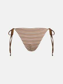 Maija Women's Striped Bikini Set For Beach Vacation - Brown - View 13