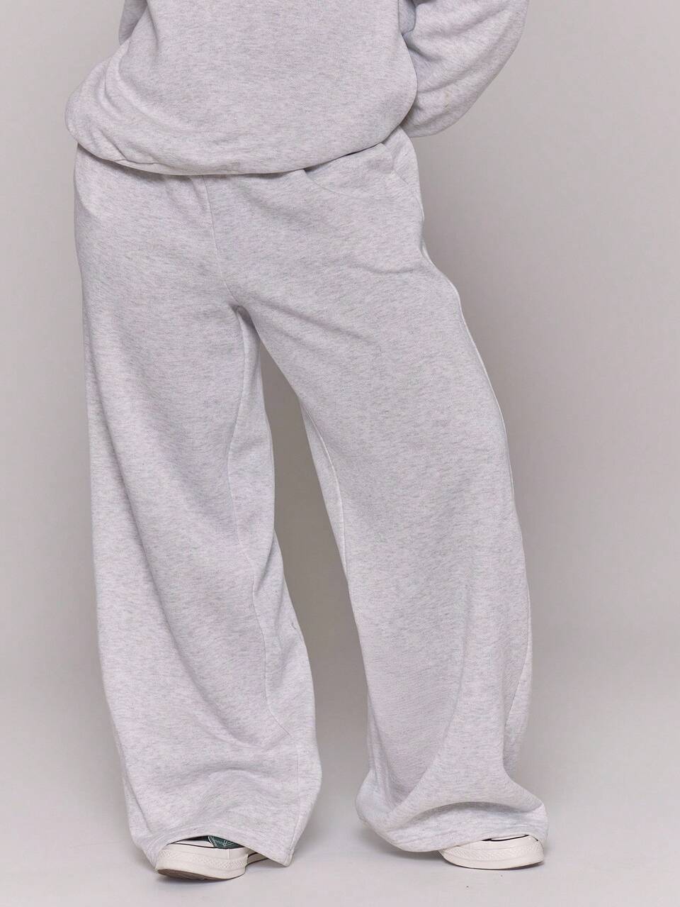 Curve Grey Straight Leg Patch Logo Tracksuit Bottoms