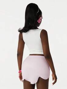 Amplova Women's Asymmetric Floral Skirt, Sexy Design Suitable For Spring And Picnics Spring Women Rave Skirt 2000s Women Y2k Crop Top Y2k Skirt Baby Phat - Pink - View 3