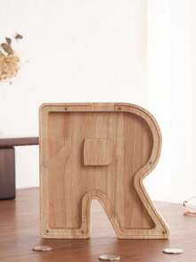 木质大字母存钱罐，字母造型，可定制首字母，趣味生日、圣诞节、节日礼物 - 彩色 - 查看 16