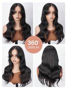 ALL READY WIG 7x5 Designer Layered Glueless Wear&Go Curtain Bangs Natural Wave Wig, 100% Human Hair Wear And Go Pre Cut Pre Plucked Glueless Closure Wig Layered With Curtain Bang Natural Black, 180% Density, 16-22 INCH, Pull & Go Real Human Hair Wigs For Women Pre-Plucked Hairline - SNatural - View 6