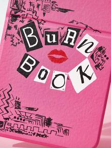 Mean Girls | SHEIN Gương trang điểm gấp gọn có hình chữ cái và môi đỏ, màu hồng. - Hồng - Xem 3