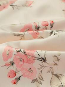 SHEIN PETITE Women's Floral Print Straight Leg Pants, Minimalist - Multicolor - View 3