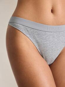 Ocili Women's Letter Print Casual Daily Wear Triangle Panties - Light Grey - View 6