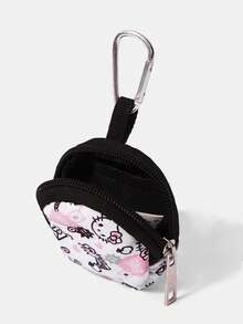 HELLO KITTY AND FRIENDS | SHEIN 带搭扣和拉链口袋的零钱包，多功能收纳袋，硬币整理袋，男女皆宜 - 白粉色 - 查看 5