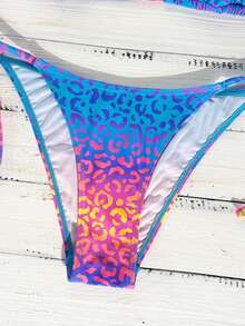 Swim Vcay 2026春夏新款女士吊带霓虹豹纹露背系带高衩比基尼套装 - 彩色 - 查看 5