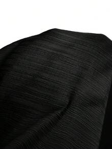 LYSMO New Minimalist Spring Women's Solid Color Ruffle Trim Long Sleeve Fashion Blouse, Black Ruffle Trim Top, Ruffle Trim Shirt - Black - View 7