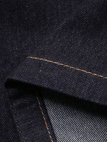DAZY Quần jeans nữ phong cách Hàn Quốc rách rưới, bạc màu, kiểu dáng thường ngày. - Xanh đậm - Xem 3