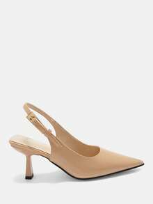 CUCCOO CURVES Women Solid Color Minimalist Pointed Toe Casual Wide Width Elegant Wedding Shoes For Christmas - Dark apricot - View 2