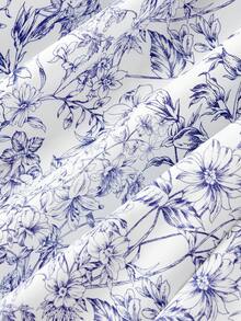 SHEIN MOD Đầm không tay cổ tròn, viền tương phản, điểm nhấn nơ - Xanh và trắng - Xem 7