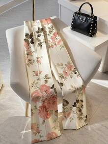 SHEIN PETITE Women's Floral Print Straight Leg Pants, Minimalist - Multicolor - View 1