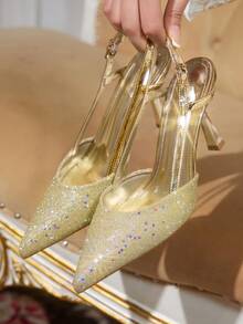 CUCCOO TILAWA Nuevos zapatos de tacón elegantes de punta fina para primavera - Dorado - Ver 6