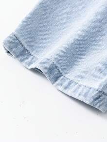 Conjunto informal y minimalista de niño pequeño en denim lavado azul claro - Azul - Ver 9