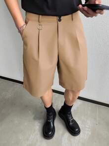 Manfinity Hypemode Men's Casual Loose Shorts - Khaki - View 3