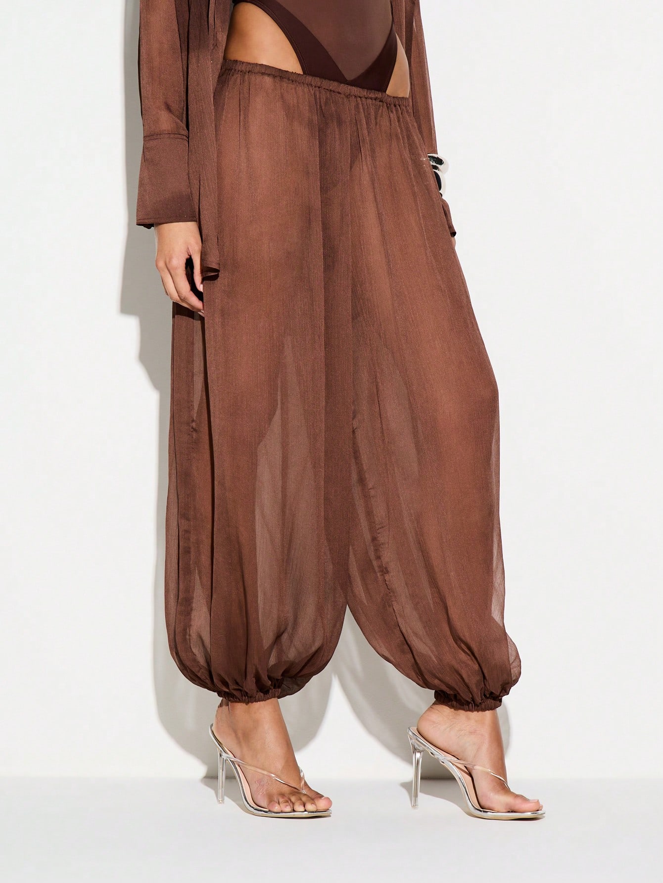 KIZN Chiffon Balloon Trouser With Gathered Ankles