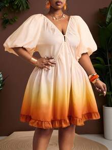 Truni Đầm/váy hè/váy ngắn dáng suông cổ chữ V sâu, tay phồng, màu ombre sang trọng dành cho nữ cỡ lớn, thích hợp cho kỳ nghỉ, tiệc trà chiều, mùa cưới, du thuyền biển, du lịch tự lái trong thành phố, kỳ nghỉ phong cách bohemian, lễ hội âm nhạc, trang phục đi biển, lễ Phục sinh, thanh lịch, trang phục đi nghỉ mát, trang phục đi xem hòa nhạc, trang phục nghỉ mát nhiệt đới, phong cách bohemian, đầm babydoll cỡ lớn mùa xuân/hè/thu, đầm hoàng hôn, đầm xếp nếp kiểu cổ tích, trang phục dự tiệc brunch, trang phục màu hoàng hôn, đầm ombre mùa hè màu tequila sunrise, dành cho dáng người quả lê và tam giác. - Nhiều màu - Xem 2