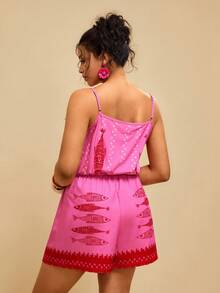 Travachic Mono informal con estampado de peces para tallas grandes - Multicolor - Ver 2