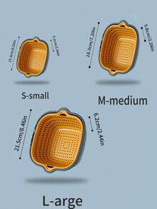 6/2 件套，滤水篮，双层沥水篮，塑料滤水篮，可重复使用的洗衣篮，厨房家用滤水篮，果蔬清洗篮，厨房用品，厨房小工具，厨房配件 - 彩色 - 查看 10