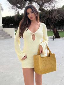 Maca Silvats VESTIDO DECORATIVO DE METAL RECORTADO - Amarillo - Ver 1