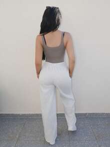 Vassilux Women's Fall Pebble Detail Straight-Leg Sweatpants Graduation,Back To School Outfits,Graduation,Teacher Outfits For Women,Back To School - Light Grey - View 2