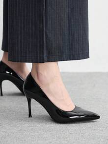 CUCCOO BIZCHIC 女鞋新款尖头细高跟黑色简约通勤日常购物女鞋高跟鞋女鞋 - 黑色 - 查看 5