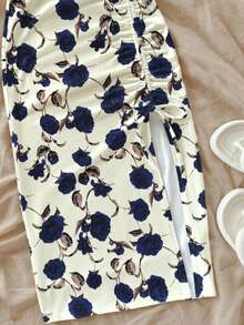 Soleia Bộ 2 món áo hai dây và chân váy in họa tiết mùa hè dành cho nữ, trang phục đi nghỉ hè, lễ hội, trang phục mùa hè cho nữ, trang phục đi biển. - Nhiều màu - Xem 4