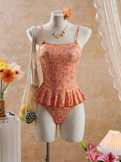 Bellisia Women's Ditsy Floral Tankini Swimwear Set For Beach/Vacation