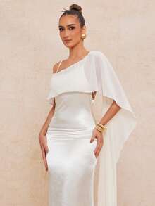 Lumalex 女士优雅露背纯色美人鱼礼服，适合派对穿着 - 杏色 - 查看 9