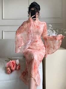 DAZY Women's Elegant Fitted Mid-Length Dress, Suitable For Spring And Summer Occasions - Pink - View 5