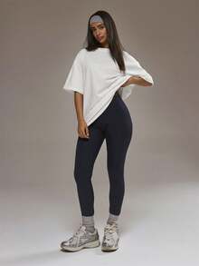 Musera Sport 超大款柔软抓绒T恤，适合冬季运动健身锻炼。 - 白色 - 查看 5