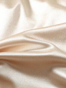 GlowEve Women's Solid Satin Cinched Waist Puff Sleeve Charming Elegant Everyday Vacation Commute Fashionable Date French Street Retro Versatile Spring/Summer Champagne New Blouse/Shirt - Champagne - View 7