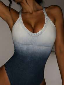 Rovax 女士休闲渐变印花连体衣，夏季 - 彩色 - 查看 4