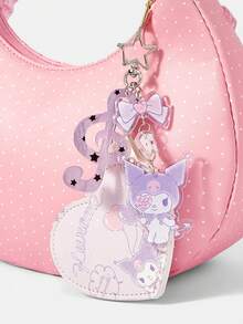 HELLO KITTY AND FRIENDS | SHEIN 1 件甜梦风格多功能钥匙扣，以星形金属扣为基础，配有浅粉色爱心镜、粉色和紫色闪光高音符号吊坠和蝴蝶结吊坠，可用于装饰包包，兼具实用性和美观性。 - 多色U - 查看 5