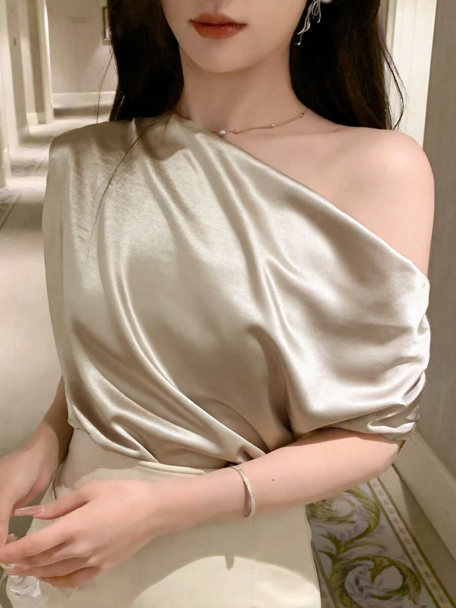 DAZY Women's Floral Print Design Shirt, New Arrival Spring/Summer - Khaki - View 1