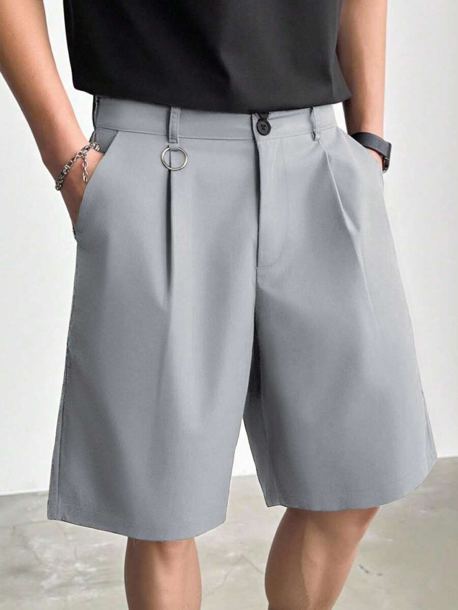 Manfinity Hypemode Men's Casual Loose Shorts - Light Grey - View 1