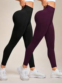 Velisys 2条装女士无缝高弹力运动紧身裤 - 彩色 - 查看 2