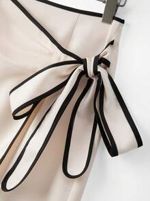 Franclia 女士休闲裹腰半身裙 - 杏色 - 查看 7