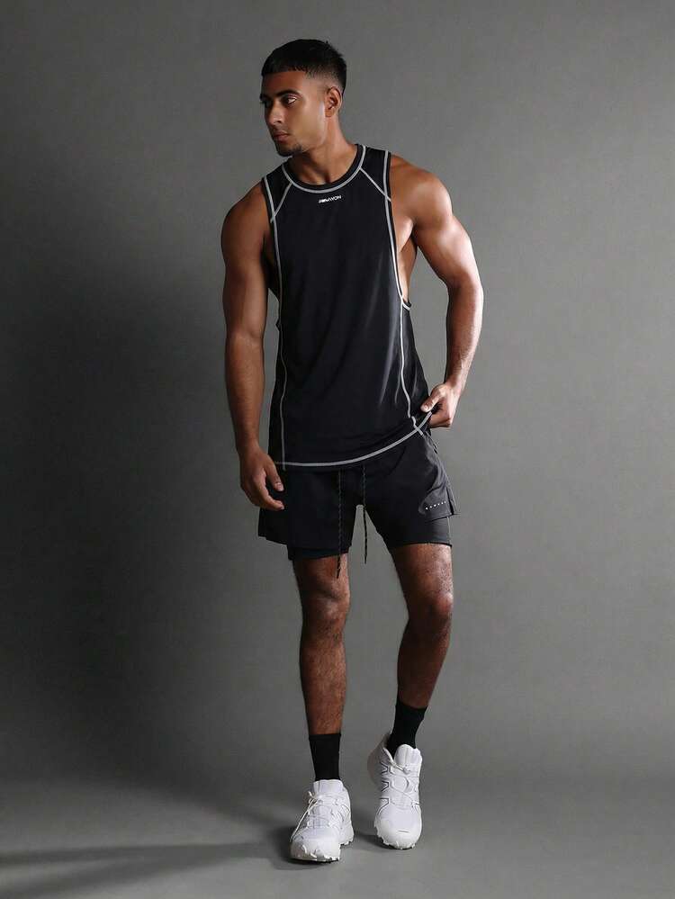 Mens Athletic Tank Top Sleeveless Crew Neck Jersey Fabric Summer Workout Training Active Wear Regular Fit Gym Muscle Shirt