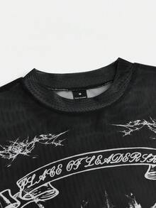 FeverCity Camiseta de manga larga de cuello redondo transparente y ajustada de moda y sexy para hombres - Multicolor - Ver 10