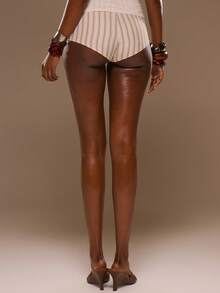 MUSERA Striped Low Rise Mini Shorts Hotpants Spring Summer Vacation Beach Elegant Ibiza Festival Holiday Tajine - Multicolor - View 5