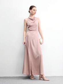 CUCCOO BIZCHIC Naked Pink Sardine Cloth Simple Square Buckle Fashionable And Comfortable Commuting Holiday Pointed Toe High Heel Thick Heel Shoes Spring Shoes - Naked pink - View 6