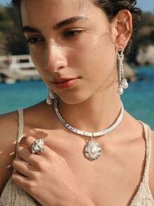 Opalesca 女士珍珠吊坠项链，时尚百搭，适合日常佩戴 - 彩色 - 查看 3