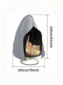 1PC Egg Patio Hanging Egg Chair Cover Outdoor Swing Egg Chair Cover Waterproof Anti-Dust With Zipper 210D Oxford Fabric Veranda Garden Lawn Chair Protector Furniture Accessory 115x190cm/230x200cm - Grey - View 11