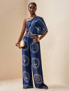 Zivah 2026 Women's Vacation Casual Beach Sheer Chiffon Special Underwater Animal Print Kaftan - Blue - View 8