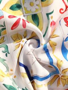 Vivid Eden 大码波西米亚风露肩宽松腰短款连体裤，适合休闲度假穿着 - 黃色 - 查看 13